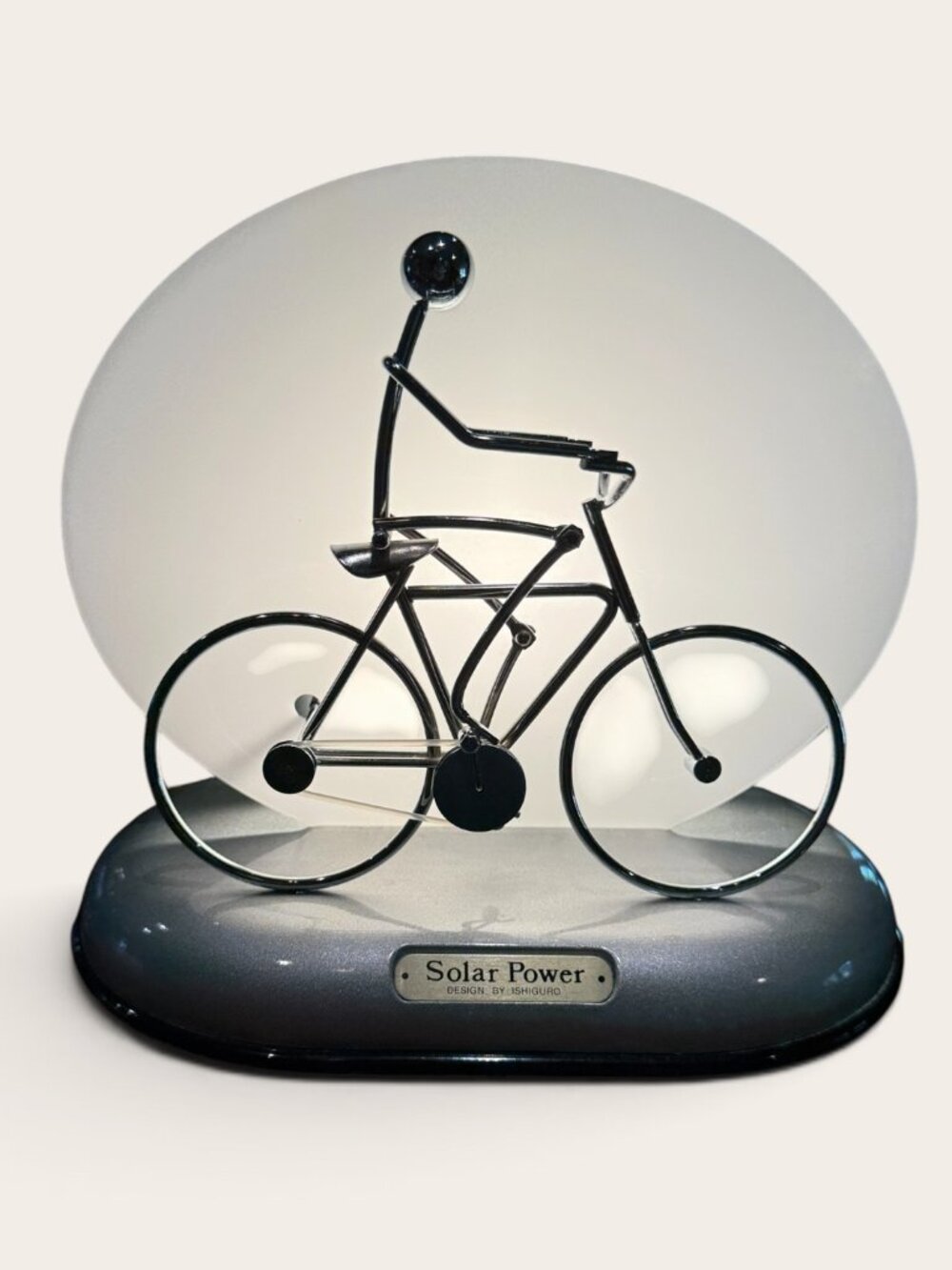 Ishiguro Solar Motion Bicycle Rider Sculpture Lamp